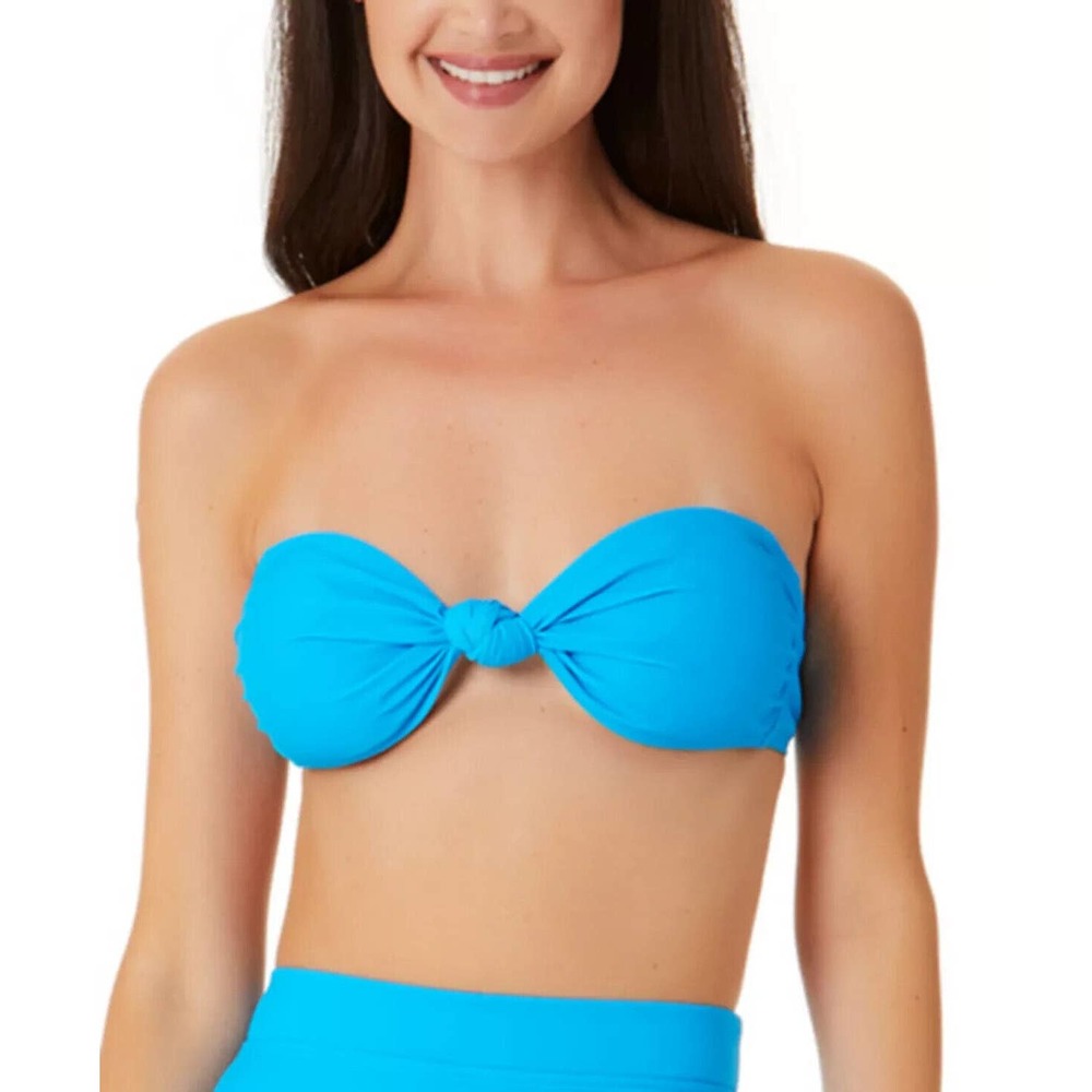 New California Waves Womans Medium Bralette Bikini Top Swim Removable Strap Knot